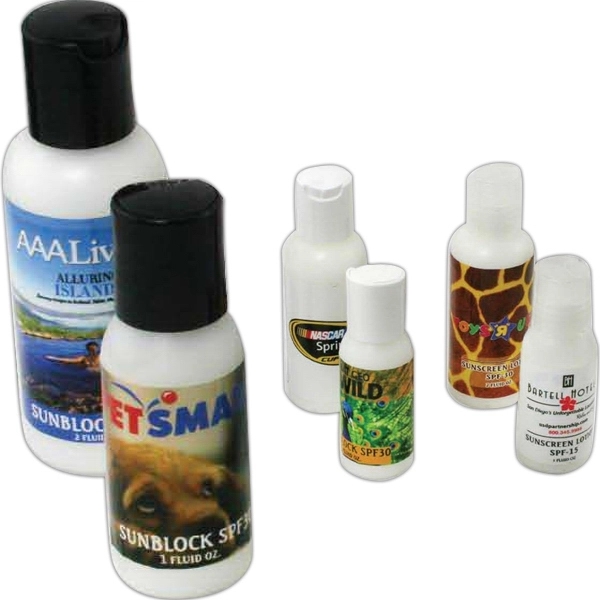 Sunscreen lotion SPF30 in Round Bottle- Made in USA... from ASI 44900 NC Custom (CI/Lanco) / Lanco