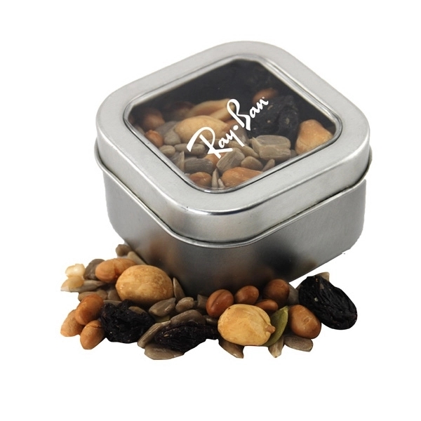 Metal Tin with Window Lid and Trail Mix... from ASI 44900 NC Custom (CI/Lanco) / Lanco
