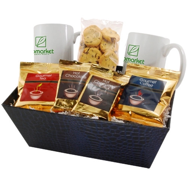 Gift tray filled with two 11 oz. white mugs, coffee, tea,... from ASI 44900 NC Custom (CI/Lanco) / Lanco