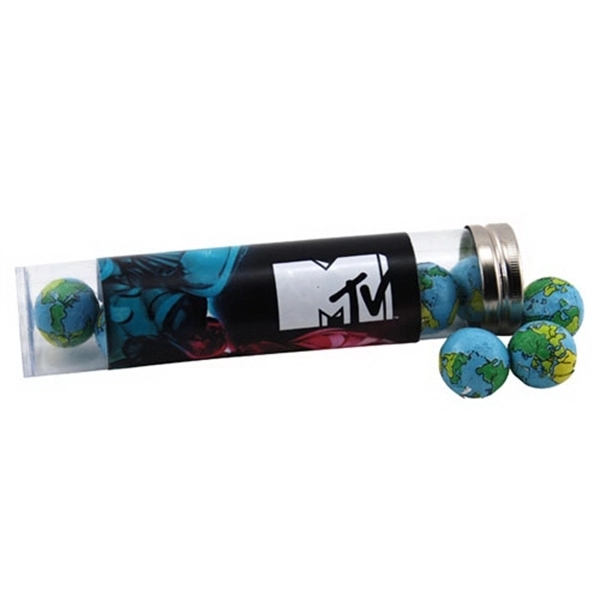 Chocolate Globes in a 6 " Plastic Tube with Metal Cap... from ASI 44900 NC Custom (CI/Lanco) / Lanco