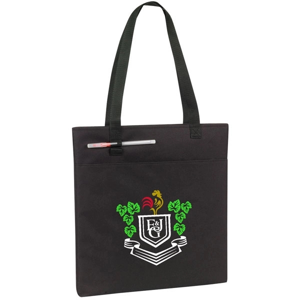 600D polyester tote with large capacity, colored body, black handle and... from ASI 39820 Opusline (Benmex) / Opus Line