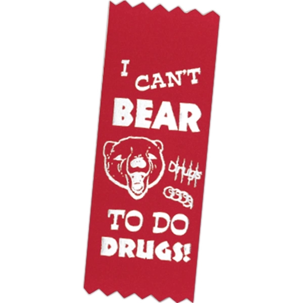 Drug free premium grade award, 2" x 5", red ribbon pinked... from ASI 56100 Gemini Ind Inc / F & H Ribbon