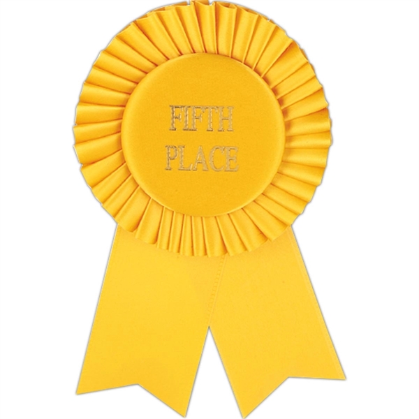 Standard stock rosette ribbon button Head diameter 3-1/2", Streamer size 1-5/8"... from ASI 56100 Gemini Ind Inc / F & H Ribbon