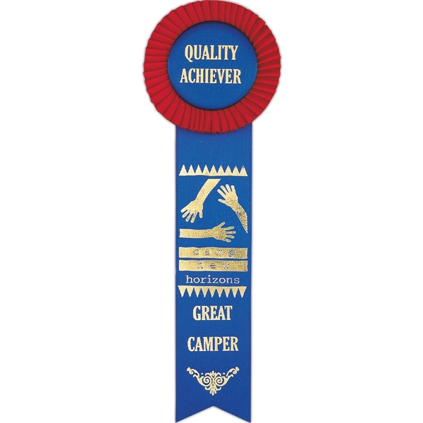 Custom Rosette; Head diameter 3-1/2", Overall Length 11", Streamer size 2"... from ASI 56100 Gemini Ind Inc / F & H Ribbon