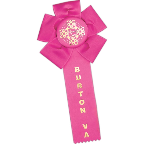 Custom Rosette; Head diameter 5", Overall Length 11", Streamer size 2"... from ASI 56100 Gemini Ind Inc / F & H Ribbon