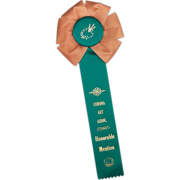 Custom Rosette; Head diameter 5", Overall Length 13", Streamer size 2"... from ASI 56100 Gemini Ind Inc / F & H Ribbon