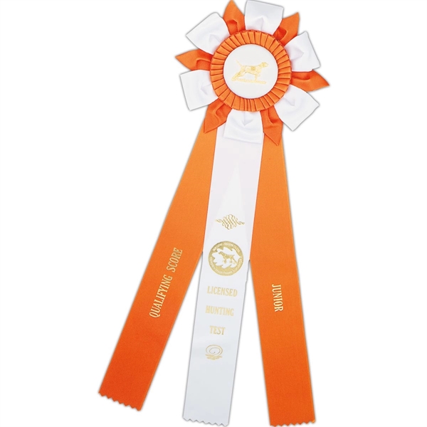 Custom Rosette; Head diameter 6-1/4", Overall Length 18", Streamer size 2"... from ASI 56100 Gemini Ind Inc / F & H Ribbon