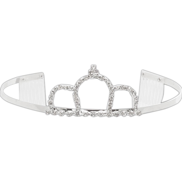 Silver tiara. Imports only. Available in silver only. Approximate height: 1... from ASI 56100 Gemini Ind Inc / F & H Ribbon