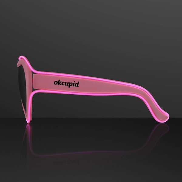 EL Wire Glowing Pink Heart Sunglasses. Blank or Imprinted.... from ASI 34194 ALightPromos