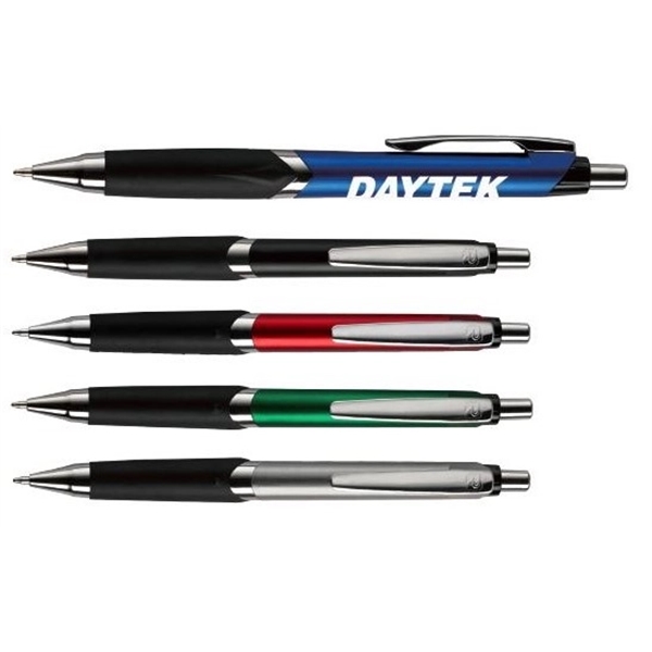 Sterling metallic plunger-action pen with a metal clip, chrome plunger and... from ASI 82498 RiteLine LLC