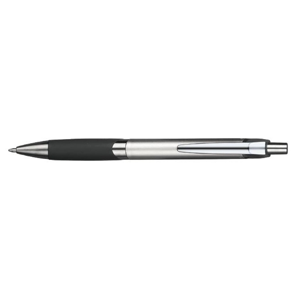 Temple plunger-action pen with a metallic barrel, color match soft grip,... from ASI 82498 RiteLine LLC