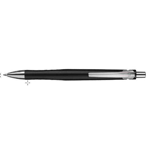 Plano plunger-action pen with contoured, metallic barrel, show-through grips, and a... from ASI 82498 RiteLine LLC