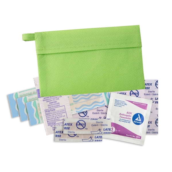 Bandages, antiseptic towelette, adhesive pad and first aid cream in a... from ASI 52840 Evans Manufacturing