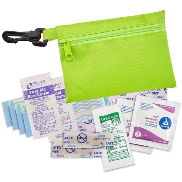 Ripstop mini first aid kit contains latex free bandages, BZK towelettes,... from ASI 52840 Evans Manufacturing