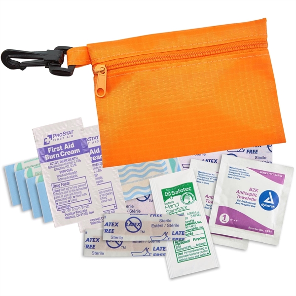 Ripstop mini first aid kit contains latex free bandages, BZK towelettes,... from ASI 52840 Evans Manufacturing