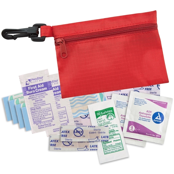 Ripstop mini first aid kit contains latex free bandages, BZK towelettes,... from ASI 52840 Evans Manufacturing