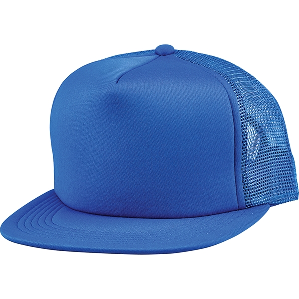 5 Panel Unstructured High Crown Cap with Mesh and Plastic Snap... from ASI 43456 CF Headwear
