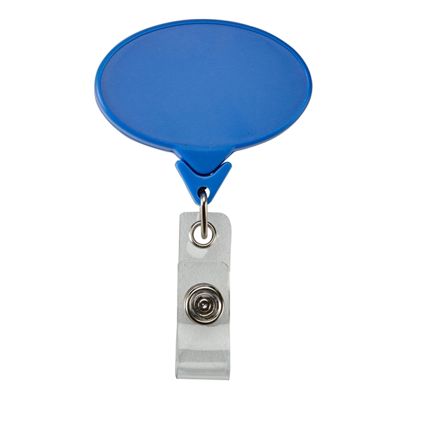 Oval shaped retractable badge reel with 30" sturdy nylon retracting cord... from ASI 52840 Evans Manufacturing