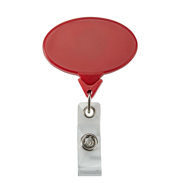 Oval shaped retractable badge reel with 30" sturdy nylon retracting cord... from ASI 52840 Evans Manufacturing