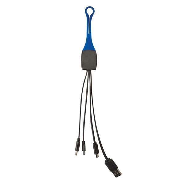 Universal charging cable with lightning 8-pin, USB-C and micro-USB connectors that... from ASI 52840 Evans Manufacturing