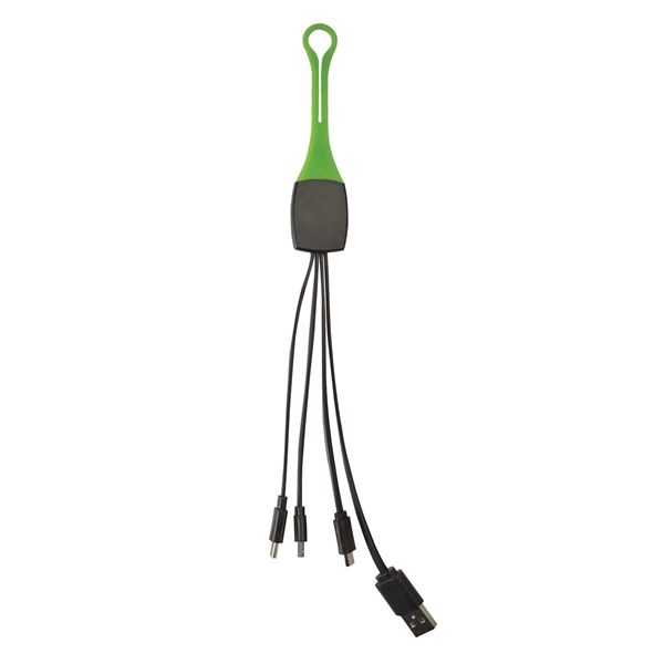 Universal charging cable with lightning 8-pin, USB-C and micro-USB connectors that... from ASI 52840 Evans Manufacturing