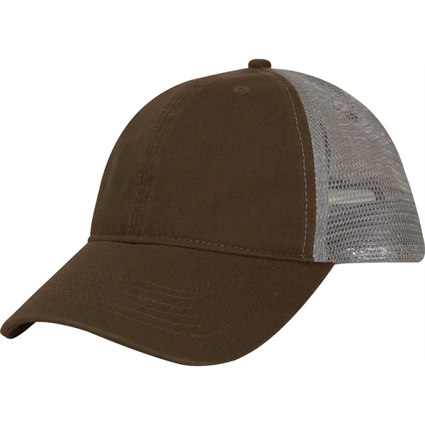6 Panel Unstructured Mid Crown w/Mesh Cap and Plastic Snap Closure.... from ASI 43456 CF Headwear