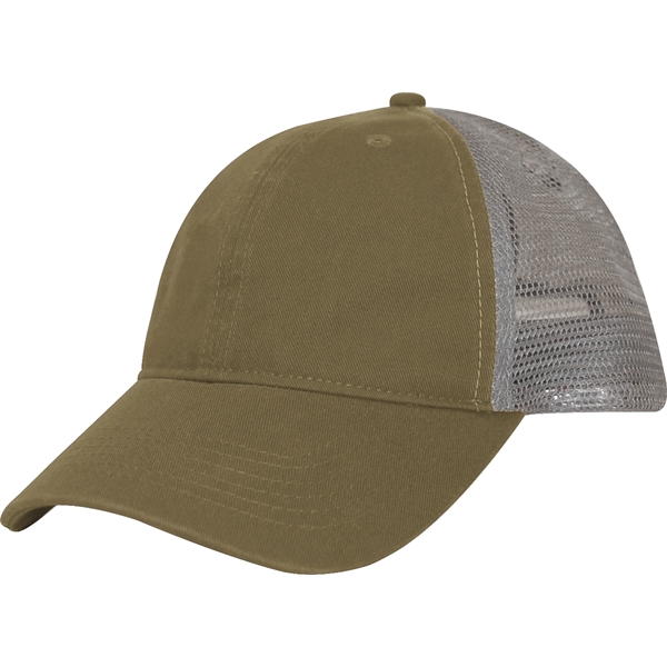 6 Panel Unstructured Mid Crown w/Mesh Cap and Plastic Snap Closure.... from ASI 43456 CF Headwear