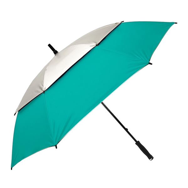 Manual opening beach/golf umbrella with 62" arc, fiberglass construction and UV... from ASI 89955 StrombergBrand / Stromberg