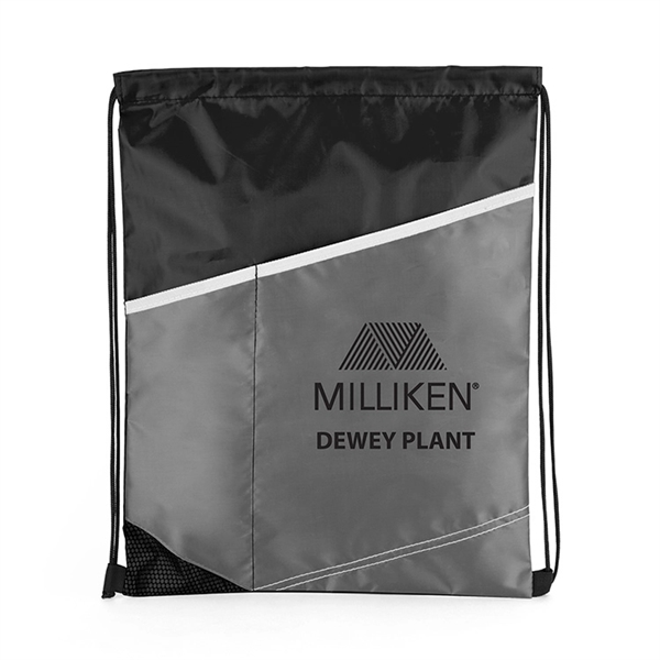 210 denier drawstring sports pack with two front pockets, mesh corners... from ASI 88060 Snugz/USA Inc / Sweda®