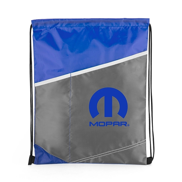 210 denier drawstring sports pack with two front pockets, mesh corners... from ASI 88060 Snugz/USA Inc / Sweda®