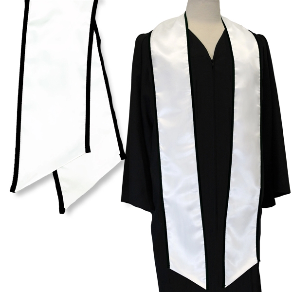 White graduation sash with a black binded edge... from ASI 98085 Wolfmark