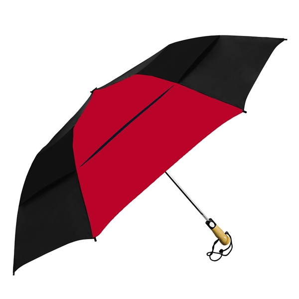 Vented folding golf-sized umbrella with unique automatic opening, 58" canopy arc... from ASI 89955 StrombergBrand / Stromberg Brand