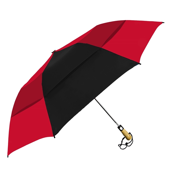 Vented folding golf-sized umbrella with unique automatic opening, 58" canopy arc... from ASI 89955 StrombergBrand / Stromberg Brand