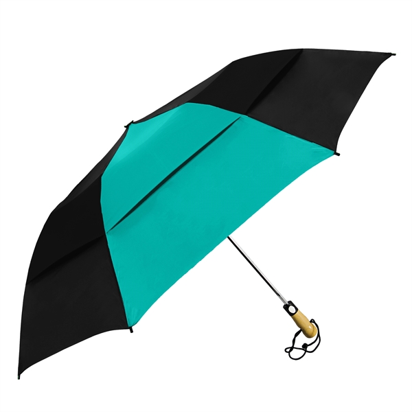 Vented folding golf-sized umbrella with unique automatic opening, 58" canopy arc... from ASI 89955 StrombergBrand / Stromberg Brand