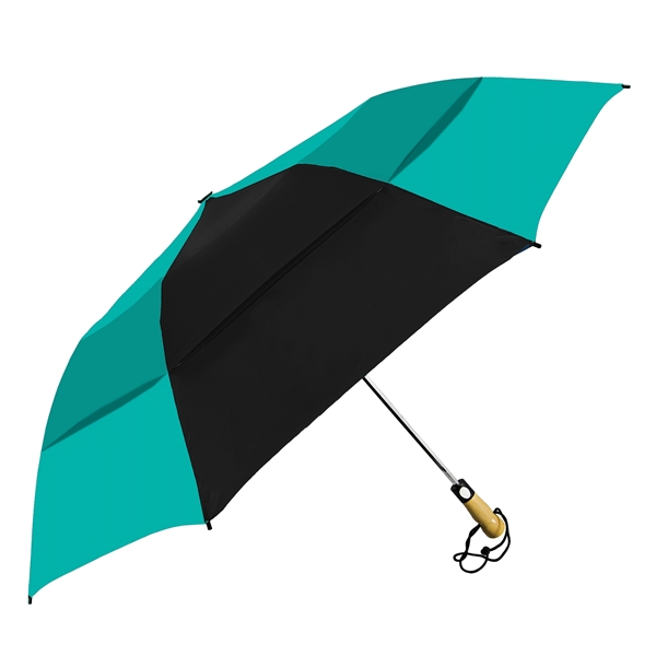 Vented folding golf-sized umbrella with unique automatic opening, 58" canopy arc... from ASI 89955 StrombergBrand / Stromberg Brand