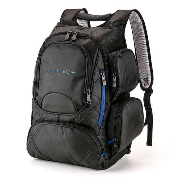 420D backpack with PU accents, RFID protection, TSA friendly compartments for... from ASI 88060 Snugz/USA Inc / Sweda®