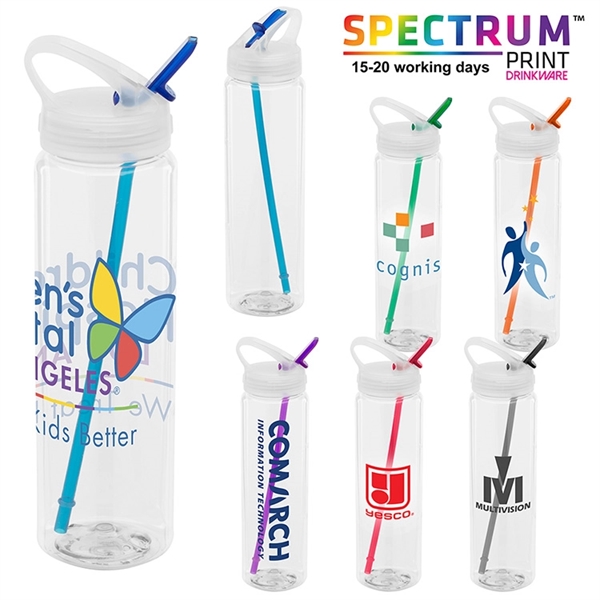 32 ounce PET plastic water bottle with frosted lid, flip-up spout,... from ASI 88060 Snugz/USA Inc / Sweda®