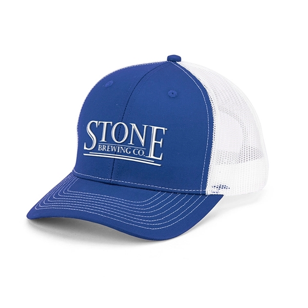 Structured, mid profile, six-panel cap made of polyester/cotton with pre-curved contrast... from ASI 88060 Snugz/USA Inc / Sweda®