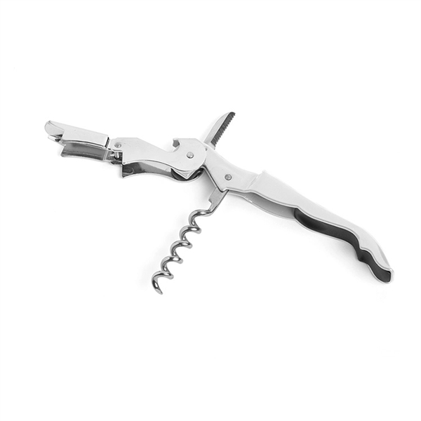Stainless steel and iron beverage opener including a corkscrew, bottle opener,... from ASI 88060 Snugz/USA Inc / Sweda®