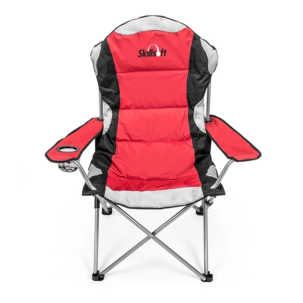 Padded and foldable lounge chair with armrests and can holder; polyester... from ASI 88060 Snugz/USA Inc / Sweda®