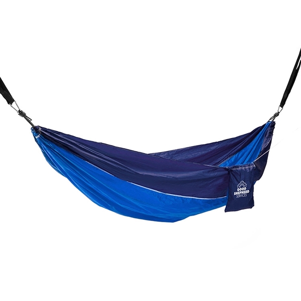 Portable, lightweight hammock made of 210T nylon/polyester with an attached packable... from ASI 88060 Snugz/USA Inc / Sweda®