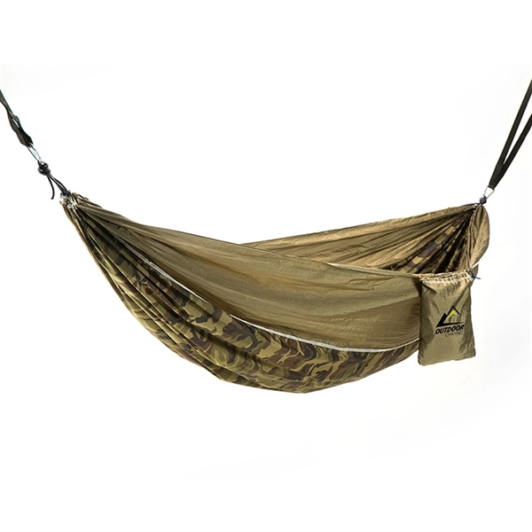 Portable, lightweight hammock made of 210T nylon/polyester with an attached packable... from ASI 88060 Snugz/USA Inc / Sweda®