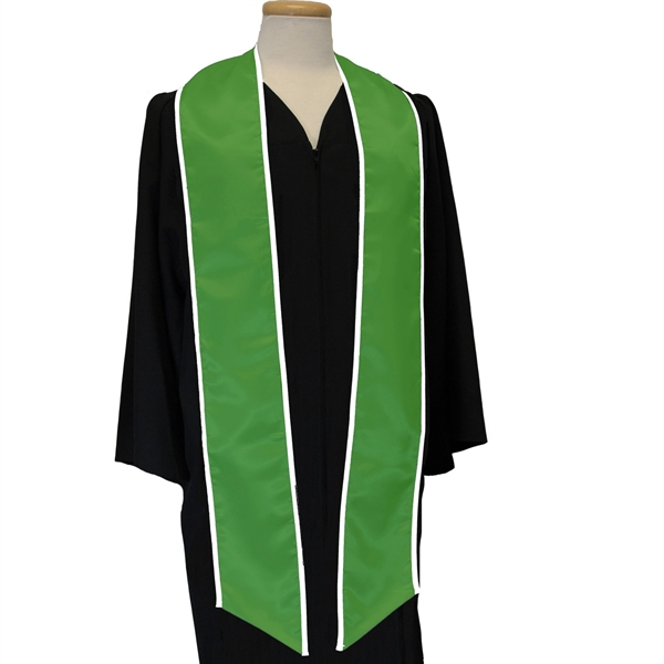 Kelly green graduation sash  with a white binded edge... from ASI 98085 Wolfmark