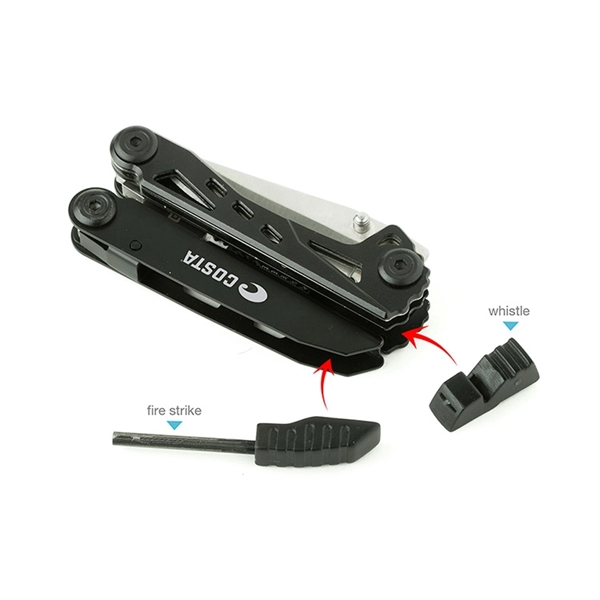 Fire starter multi-tool made of stainless steel with an anodized aluminum... from ASI 88060 Snugz/USA Inc / Sweda®