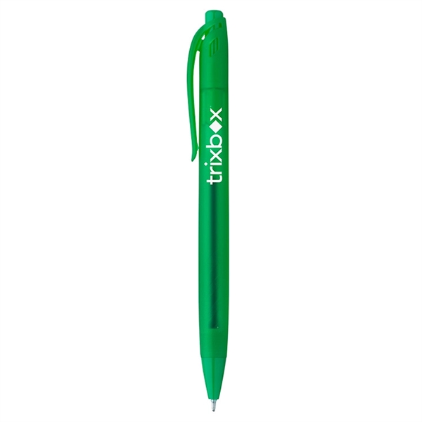 Plunger-action soft touch ballpoint pen with black ink, a translucent, top-to-bottom... from ASI 88060 Snugz/USA Inc / Sweda®