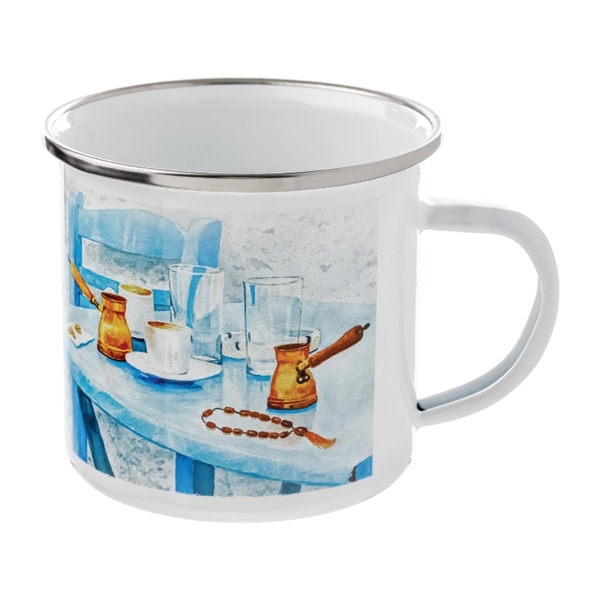 12 oz. mug made of enamel-coated steel with a handle.... from ASI 57655 STOPNGO Line