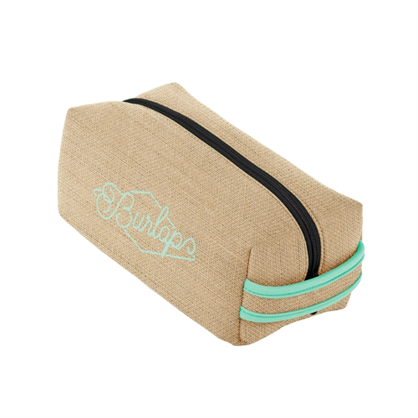 9.5" x 5.5" x 3.75" burlap neoprene toiletries bag inspired by... from ASI 74710 Numo