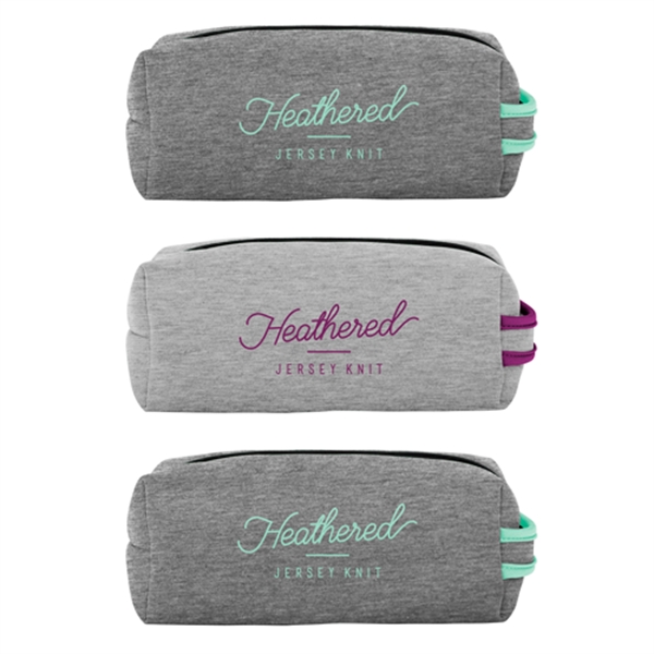 9.5" x 5.5" x 3.75" heathered jersey knit neoprene toiletries bag... from ASI 74710 Numo