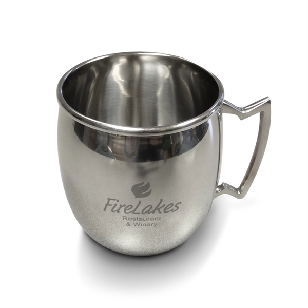 A stainless steel mule mug with your logo laser etched onto... from ASI 39850 The Bentcil Company