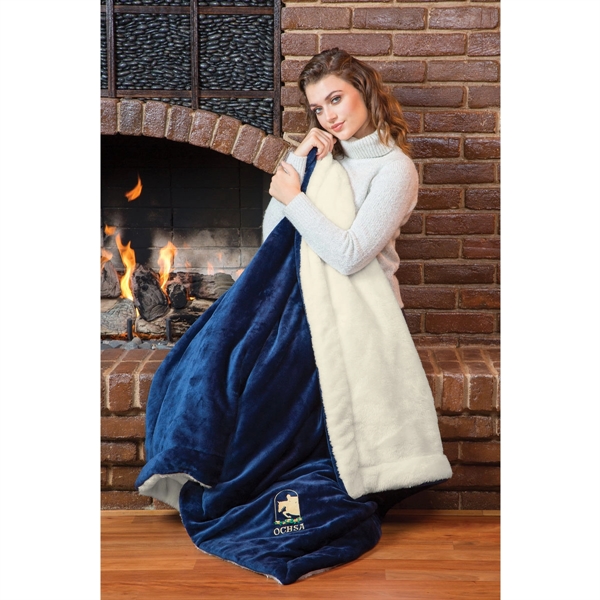50" x 60" comforter throw with fur lining, 100% microfiber fleece... from ASI 90913 Terry Town